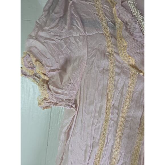 Y2K Pink Lace Babydoll Slip Dress XS Boho Ballet Feminine Coquette Whimsigoth - Picture 6 of 11